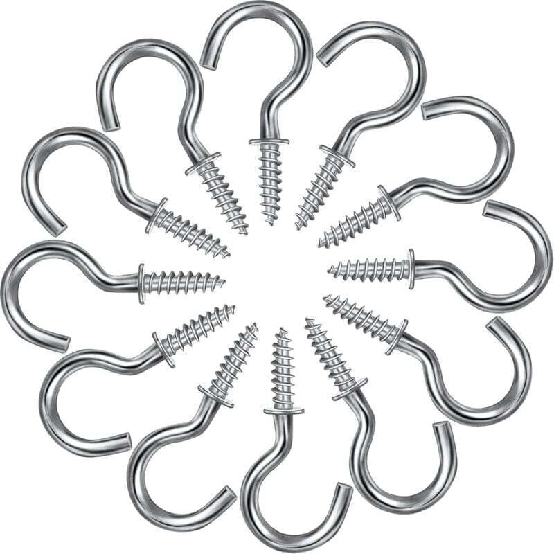 Packung mit 120 Metall-Schraubhaken für Tassen, Kleiderbügel mit Schrauben, Deckenhaken, Schraubhaken für Schränke, zum Aufhängen von Tassen,