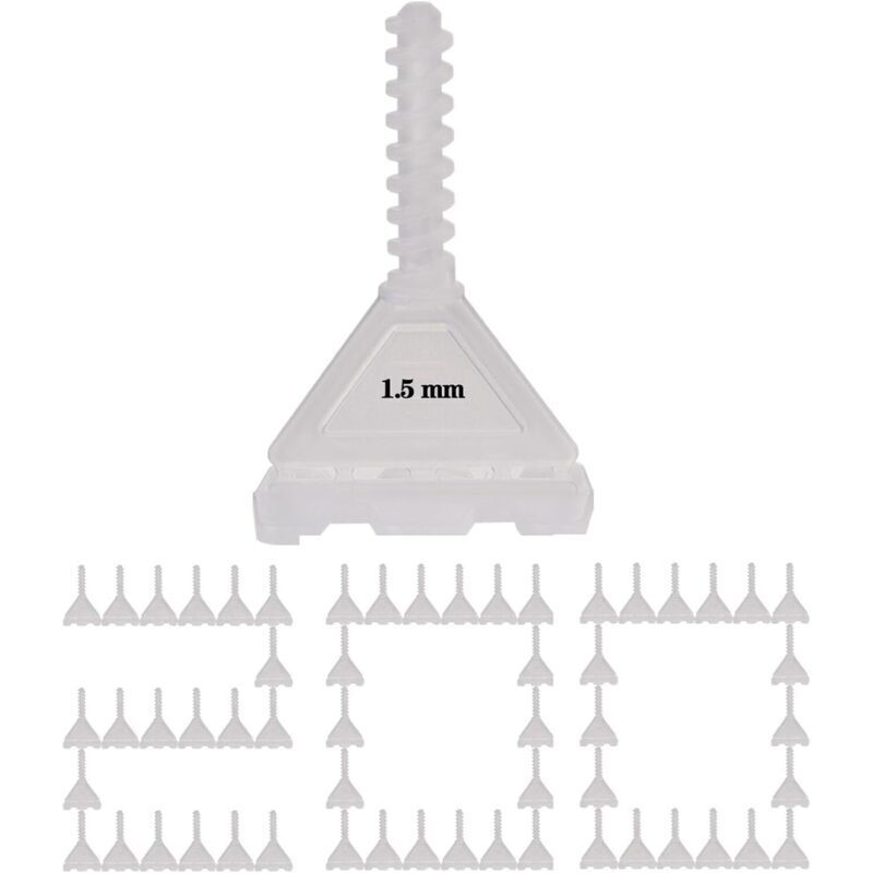 Packung mit 200 Fliesenkreuzen (1,5 mm), revolutionäres Schraubsystem zum Ausrichten von Fliesen (1,5 mm), Werkzeug zum Verlegen von Fliesen auf