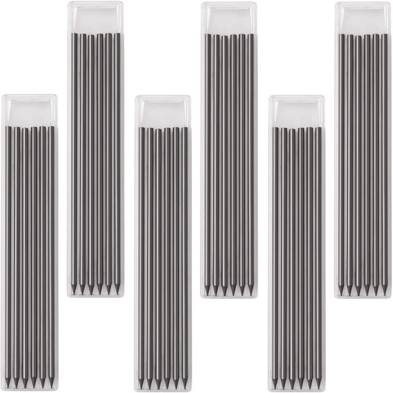 Packung mit 36 2,8-mm-Bleistiftminen – Ersatzminen – Robust – Für Architekturzeichnungen und Skizzen (schwarz)