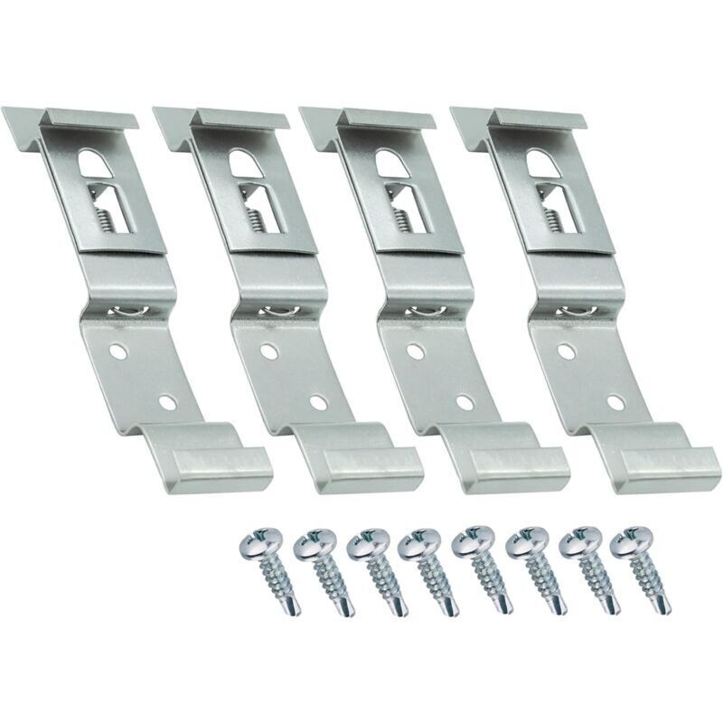 Packung mit 4 Einheiten Kennzeichenhalter – Universeller Kfz-Kennzeichenhalter aus Edelstahl + Schraubensatz – Kfz-, Anhänger- und LKW-Kennzeichen –