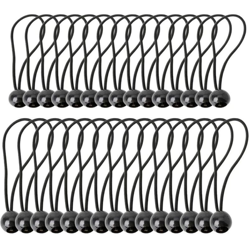 Packung mit 40 Gummiseilen mit Kugeln, Planenspannern, Planenbindern, verstellbaren Gummibändern für Zelte, Camping, Haushaltsgegenstände, Markisen,