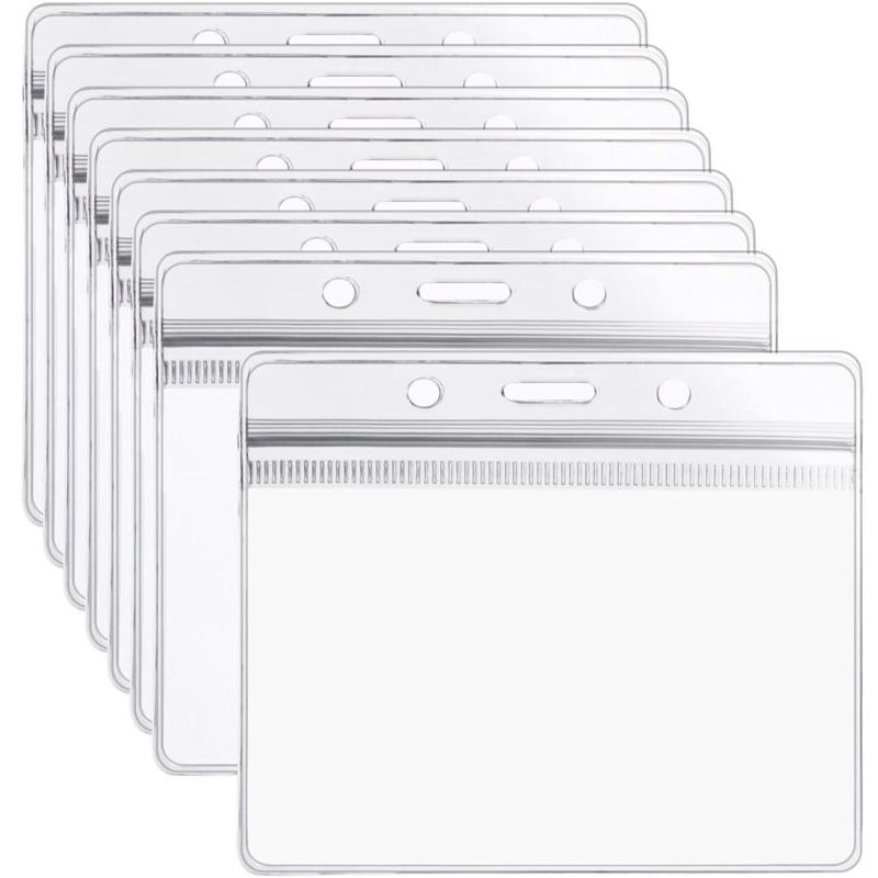 Packung mit 50 transparenten Kunststoff-Ausweishüllen, Schutzhüllen für Ausweise, Fahrkarten, Studentenausweise und Visitenkarten