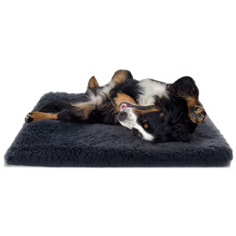 Paco Home - Hundebett Katzenbett Flauschig Hundekissen Hundesofa Hundedecke Hundekörbchen Anthrazit, 80x120 cm