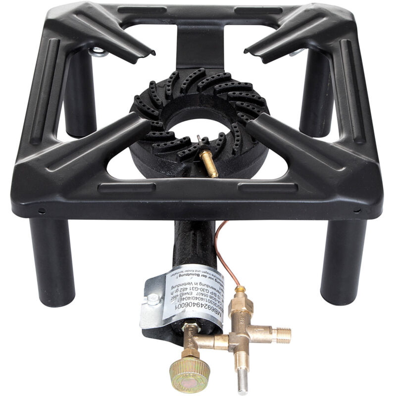 Paella World - Hockerkocher klein 30x30x14-18 cm mit Zündsicherung Gaskocher