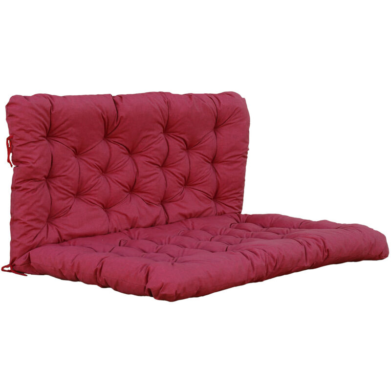 Ambientehome - Palettenauflage Palettenkissen inkl. Rückenteil Sitz/120x80, Rücken 120x60 rot