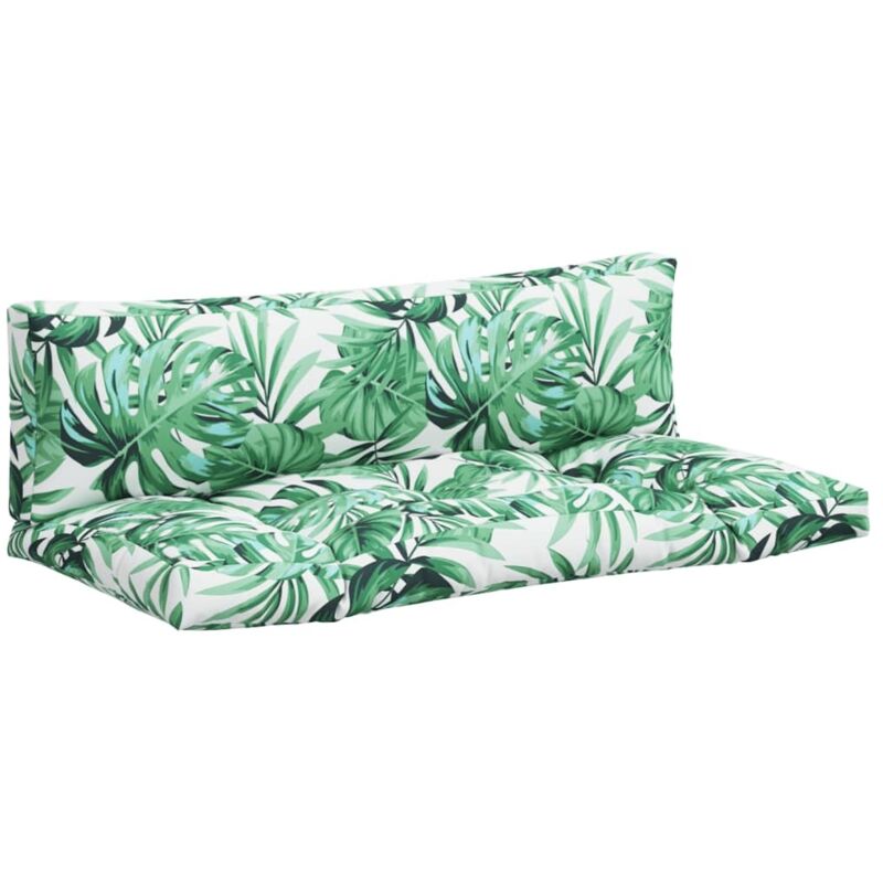 Palettenkissen - Palettenkissen 2-tlg. Blattmuster Stoff