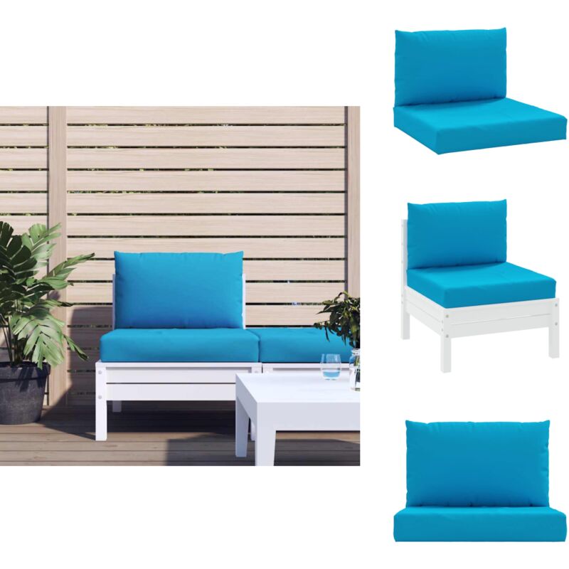 Palettenkissen 2-tlg. Hellblau Oxford-Gewebe - Sitzkissen - Palettenkissen - Gartenkissen - Outdoorkissen - Balkonkissen