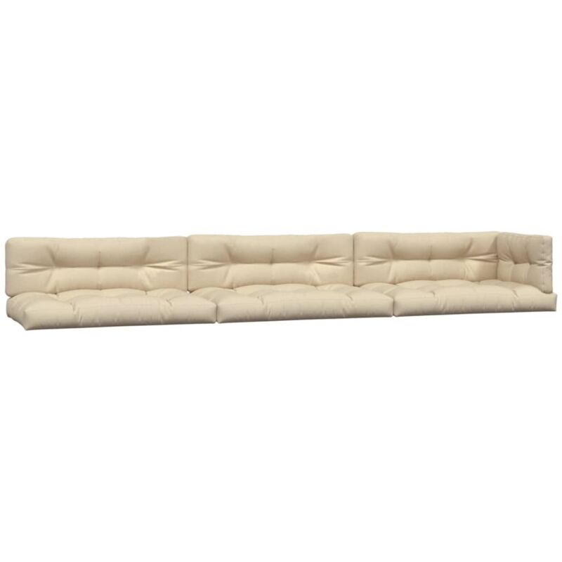 Palettenkissen 7-tlg. Beige Stoff vidaXL