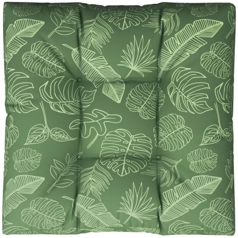 Palettenkissen Blattmuster 80x80x12 cm Stoff vidaXL