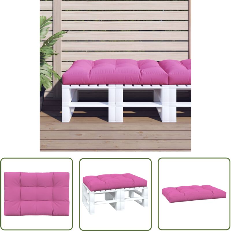 The Living Store Palettenkissen Rosa 120x80x12 cm Stoff - Sitzkissen - Palettenkissen - Gartenkissen - Outdoorkissen - Rosa Kissen