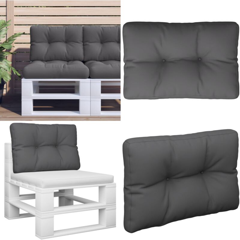 Palettenkissen Anthrazit 60x40x12 cm Stoff - Sitzkissen - Palettenkissen - Gartenkissen - Outdoorkissen - Polstersitz - Home & Living