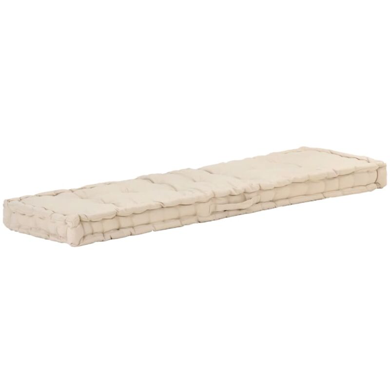 Palettenkissen Baumwolle 120×40×7 cm Beige Vidaxl