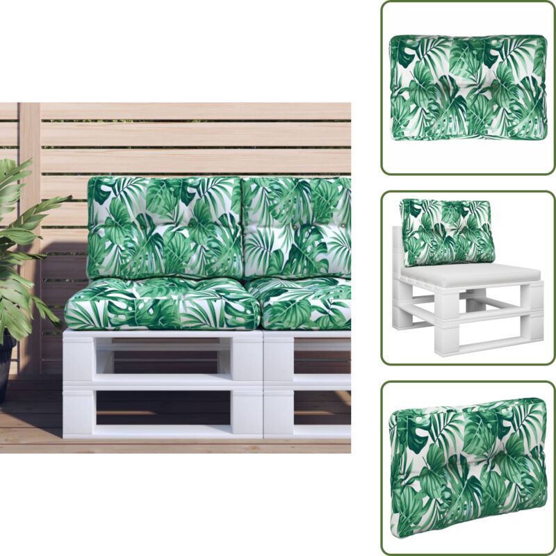 Palettenkissen Blattmuster 50x40x12 cm Stoff - Sitzkissen - Palettenkissen - Gartenkissen - Outdoorkissen - Polstersitz