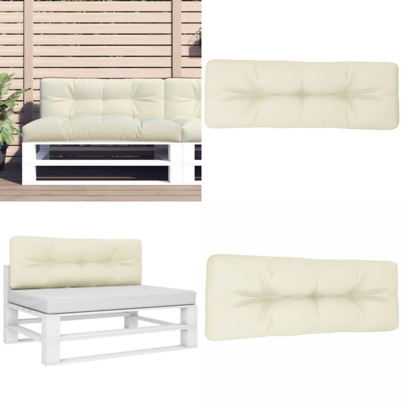 Palettenkissen Creme 120x40x12 cm Stoff - Sitzkissen - Palettenkissen - Gartenkissen - Außenkissen - Cremefarbenes Kissen - Home & Living