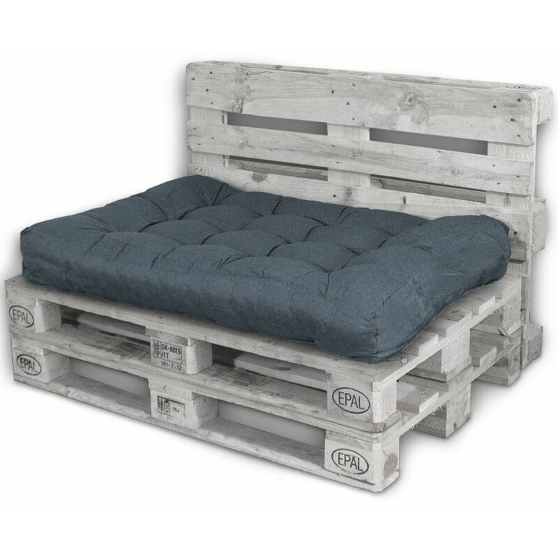 Palettenkissen Palettenauflagen Sitzkissen Rückenlehne Kissen Palette Polster Sofa Couch Dunkelgrau - Sitzfläche