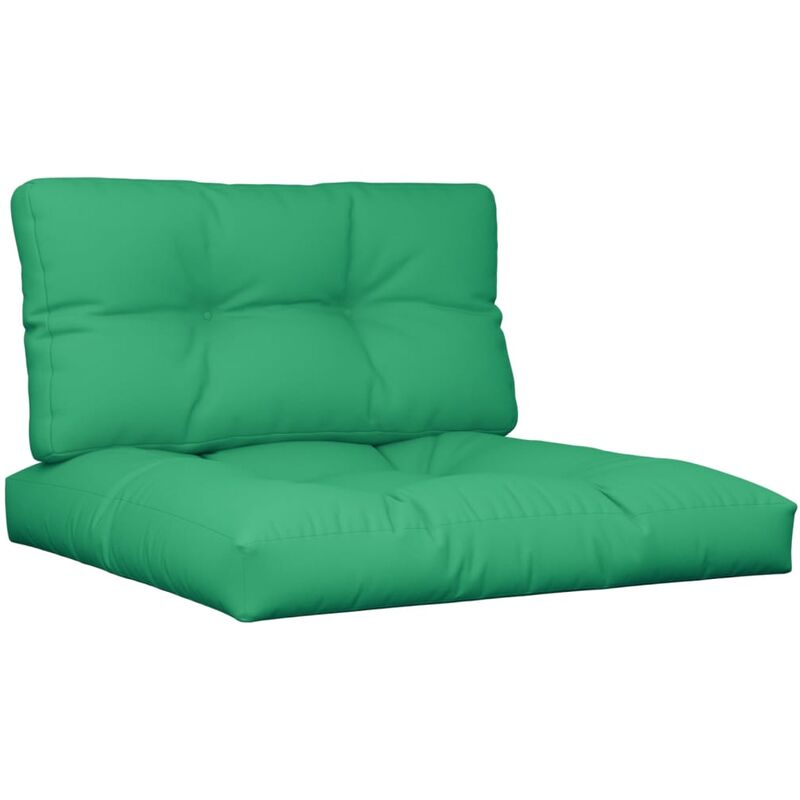 Palettenkissen 2 Stk. Grün Stoff vidaXL