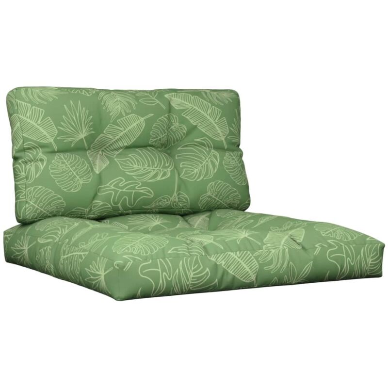 Palettenkissen 2-tlg. Blattmuster Stoff Vidaxl