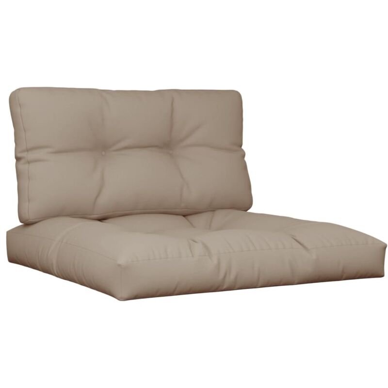 Palettenkissen 2-tlg. Taupe Stoff vidaXL