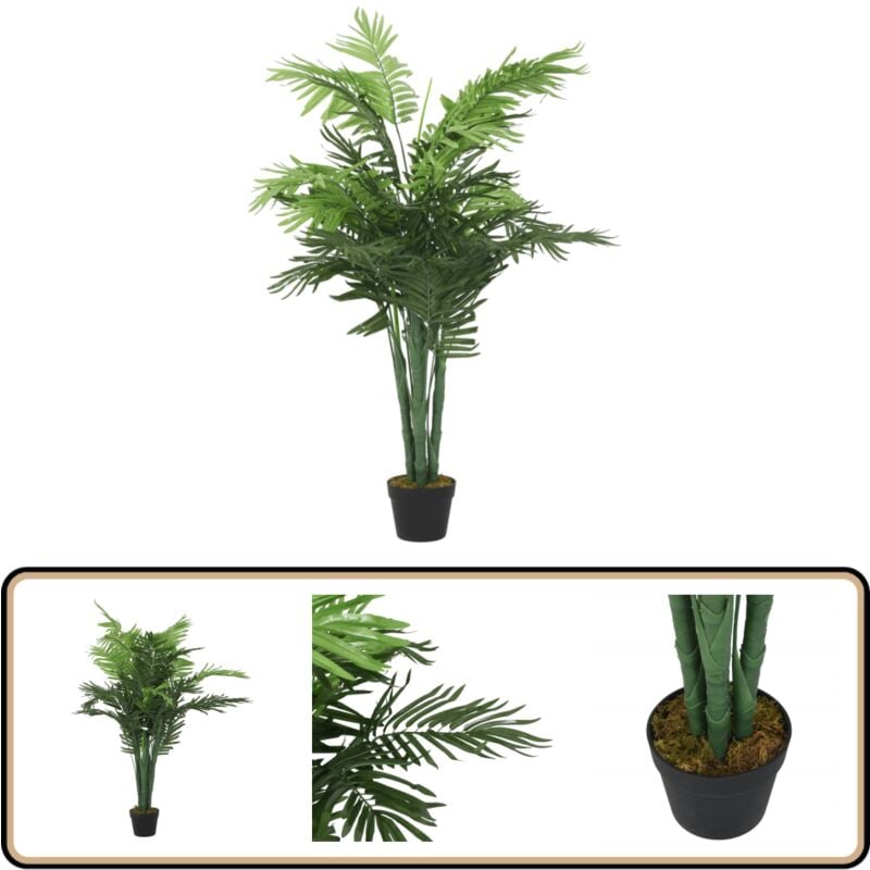 Palme Künstlich 18 Blätter 80 cm Grün - Kunstpalme - Palmenpflanze - Indoor Pflanzen - Dekorative Pflanzen - Plastikpalme