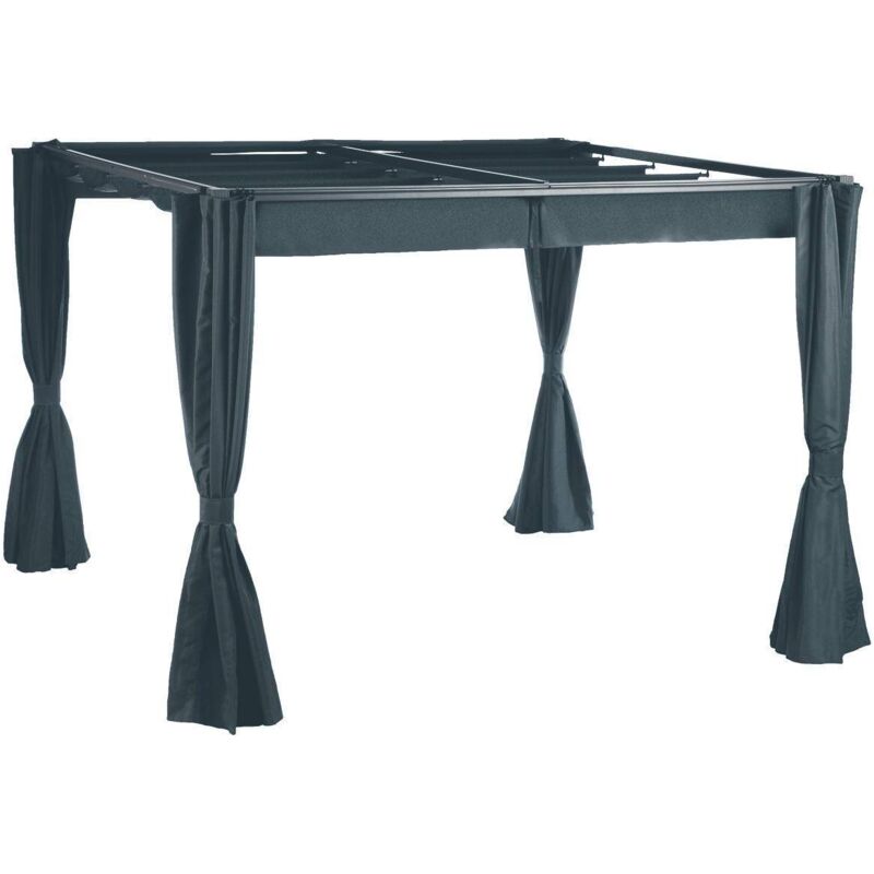 Gartenlauben-Vorhänge Palmeira in Schiefergrau - Für Palmeira 3 × 3 m (4 Vorhänge)