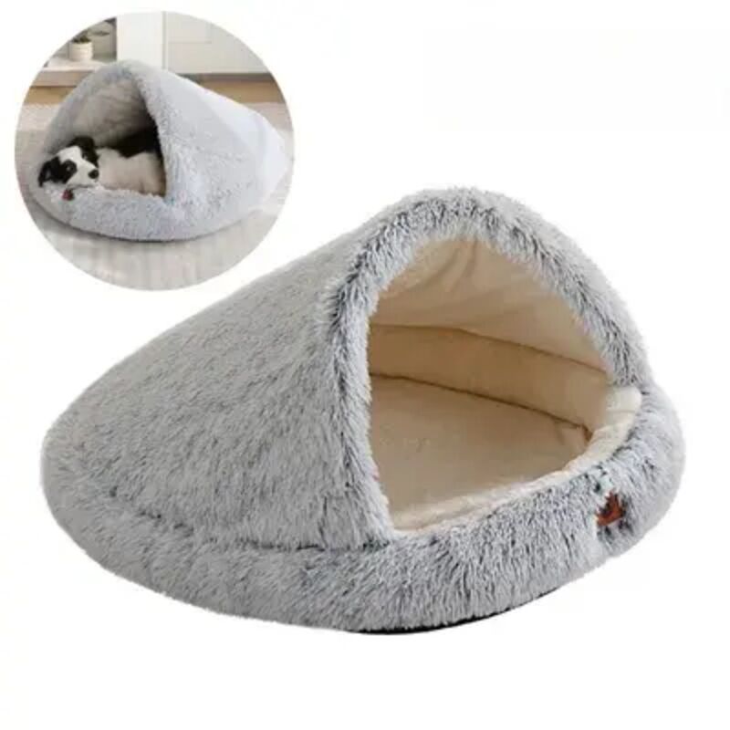 Zwei-in-Eins-Hundebett: Gemütliche Hundehütte + Decke mit wasserdichter Auskleidung Selbsterwärmendes Plüschtier für Border Collies, Größe XXS [50 x