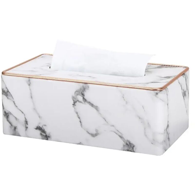 Marmor-Taschentuchbox mit goldenem Rand, Serviettenhalter für den Schreibtisch, Toilettenpapierhalter, geschützte Hülle für den Schreibtisch,