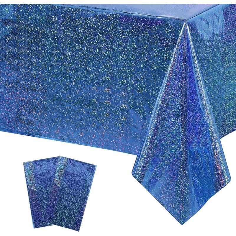Party-Tischdecke, 2 Stück, 137 x 274 cm, bunte Plastik-Tischdecke, wasserdichte rechteckige Einweg-Geburtstagstischdecke für