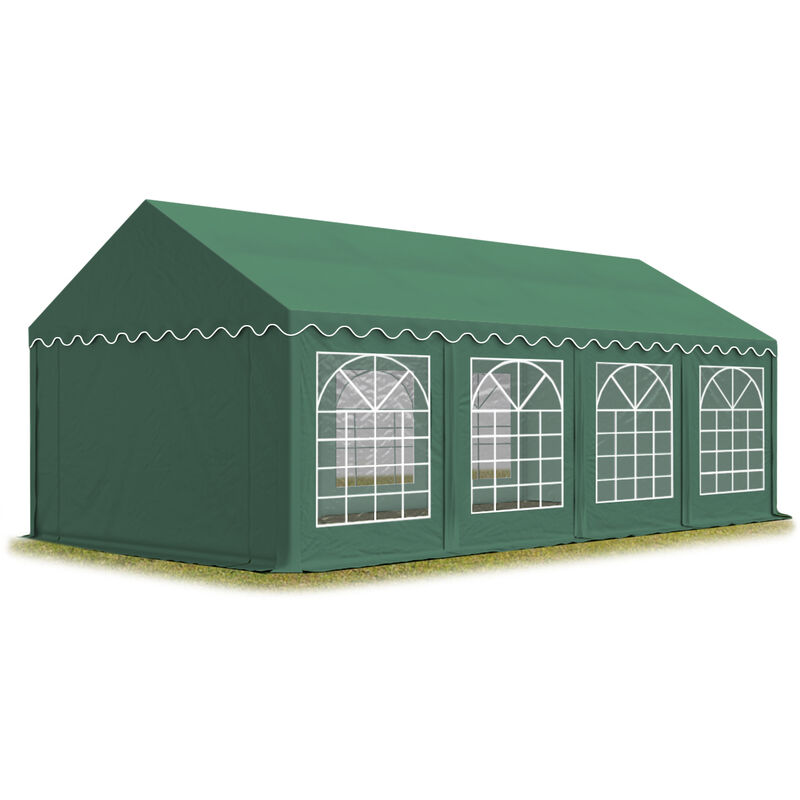 Party-Zelt Festzelt 4x8 m Garten-Pavillon -Zelt pvc Plane 700 n in dunkelgrün Wasserdicht