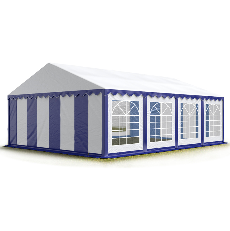 Party-Zelt Festzelt 5x8 m Garten-Pavillon -Zelt pvc Plane 700 n in blau-weiß Wasserdicht