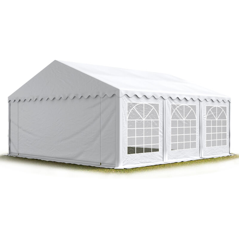 Party-Zelt Festzelt 6x6 m Garten-Pavillon -Zelt pvc Plane 700 n in weiß Wasserdicht