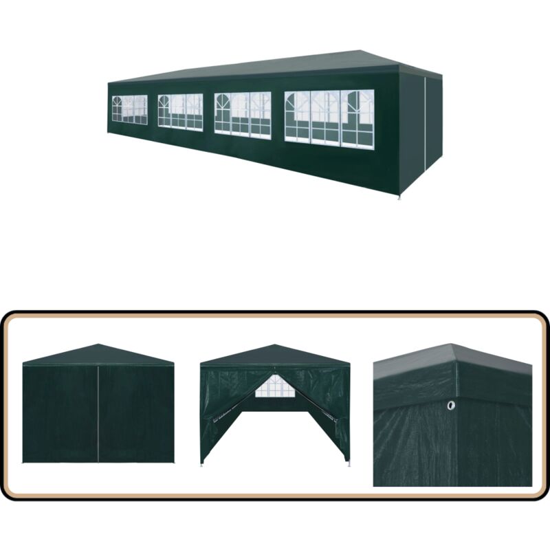 Partyzelt 3x12 m Grün - Gartenzelt - Partyzelt - Pavillon - Outdoor Zelt - Feierzelt