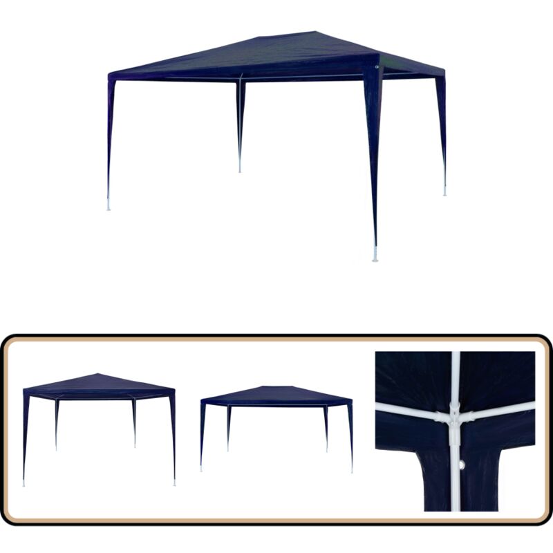 Partyzelt 3x4 m pe Blau - Pavillon - Gartenpavillon - Partyzelt - Sonnensegel - Außengarten