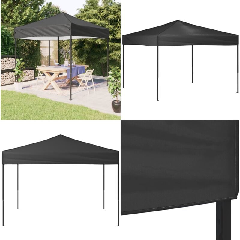 Vidaxl - Partyzelt Faltbar Anthrazit 3x3 m - Outdoor-Pavillon - Gartenzelt - Partyzelt - Sonnenschutz - Grillplatzüberdachung - Home & Living