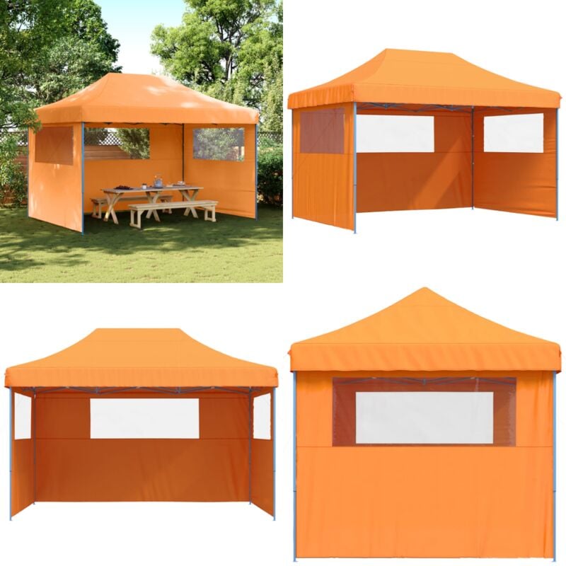 Vidaxl - Partyzelt Faltbar Pop-Up mit 3 Seitenteilen Orange - Outdoor-Pavillon - Gartenfestzelt - Eventzelt - Partyzelt - Sonnenschutz - Home & Living