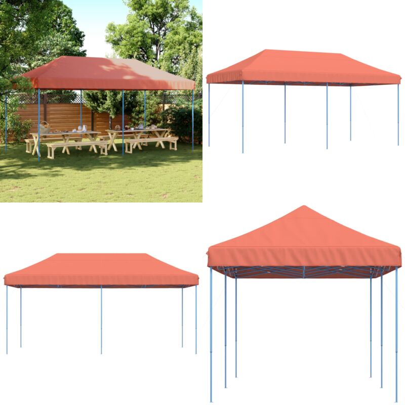 Vidaxl - Partyzelt Faltbar Pop-Up Terrakottarot 580x292x315 cm - Outdoor-Pavillon - Gartenpavillon - Festzelt - Partyzelt - Sonnenschutz - Home &