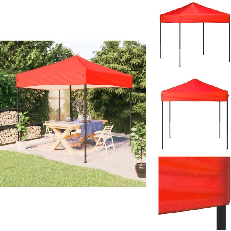 Partyzelt Faltbar Rot 2x2 m - Outdoor-Zelt - Partyzelt - Gartenzelt - Sonnenschutz - Wasserfestes Zelt