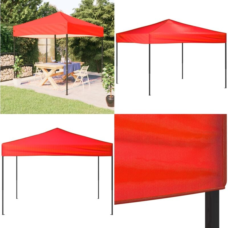 Partyzelt Faltbar Rot 3x3 m - Outdoor-Pavillon - Gartenzelt - Partyzelt - Sonnensegel - Grillplatzüberdachung - Home & Living