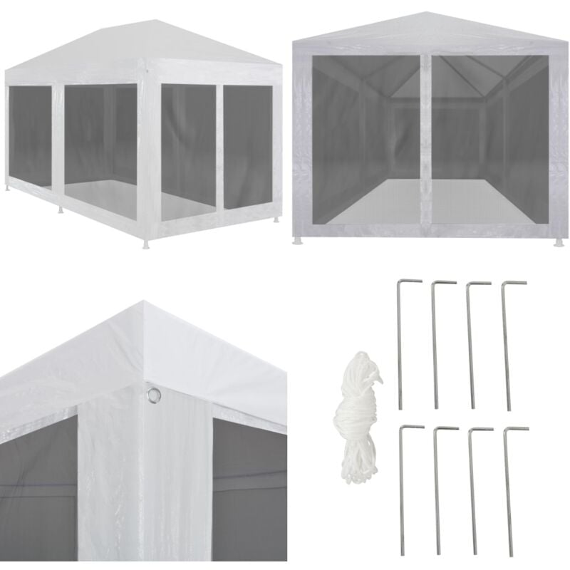 Partyzelt mit 6 Mesh-Seitenwänden 6 x 3 m - Partyzelt - Gartenzelt - Festzelt - Sommergarten - Außenbereich - Home & Living