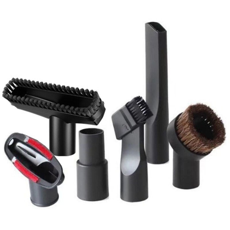 Passend für Philips Midea Staubsaugerzubehör, sechsteiliges Set mit 2-in-1 PP-Saugkopf, Rundbürste mit 32 mm Durchmesser