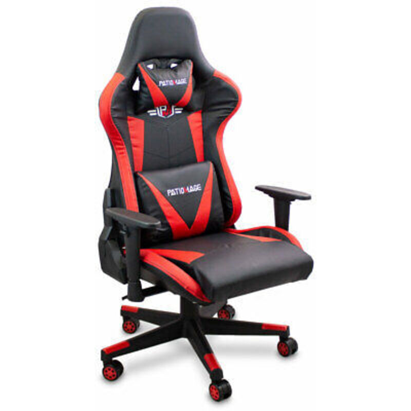 Lacestone - Patiomage Gaming Stuhl Chair Drehstuhl Gamming Sessel pc Computer Gamingstuhl Gamingsessel (Rot)