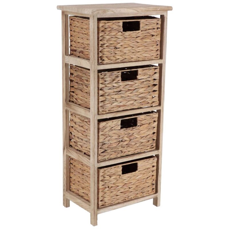 Tendance - Paulownia-möbel 4 körbe hyazinthe - natürlich