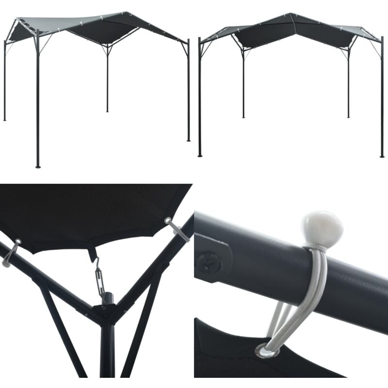 Pavilion Partyzelt Überdachung 3x3 m Stahl Anthrazit - Partyzelt - Pavillon - Gartenüberdachung - Outdoor-Zelt - Grillplatzabdeckung - Home & Living