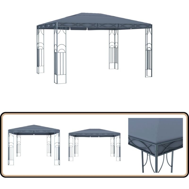 Vidaxl - Pavillon 400 x 300 cm Anthrazit - Pavillon - Gartenzelt - Sonnensegel - Außenbereich - Terrasse