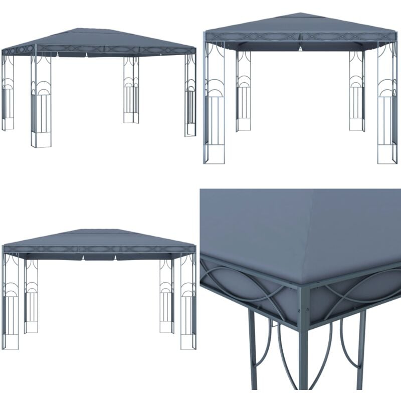 Pavillon 400 x 300 cm Anthrazit - Pavillon - Gartenzelt - Sonnensegel - Außenbereich - Terrasse - Home & Living