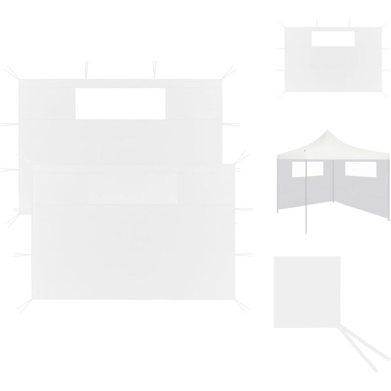 Vidaxl - Pavillon-Rahmen - Living Pavillon-Seitenwände mit Fenstern 2 Stk. Weiß - Weiß