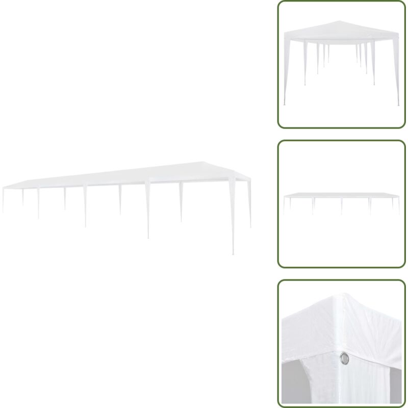 Partyzelt 3x12 m pe Weiß - Gartenzelt - Partyzelt - Pavillon - Überdachung - Außengarten