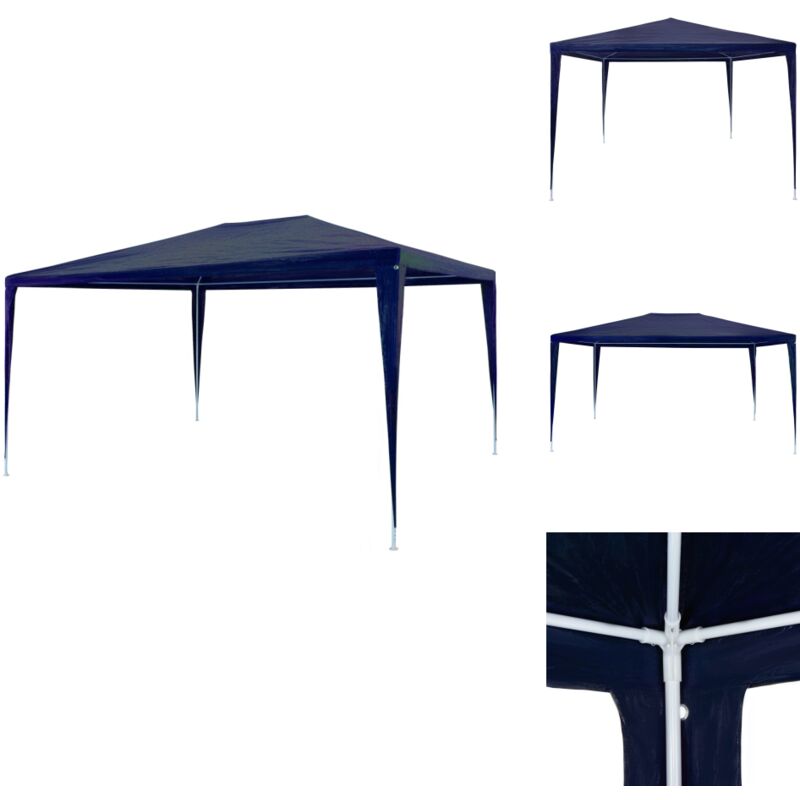 Partyzelt 3x4 m pe Blau - Pavillon - Gartenpavillon - Partyzelt - Sonnensegel - Außengarten