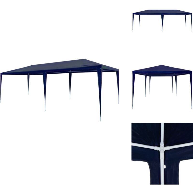Partyzelt 3x6 m pe Blau - Pavillon - Gartenpavillon - Partyzelt - Sonnensegel - Außengarten