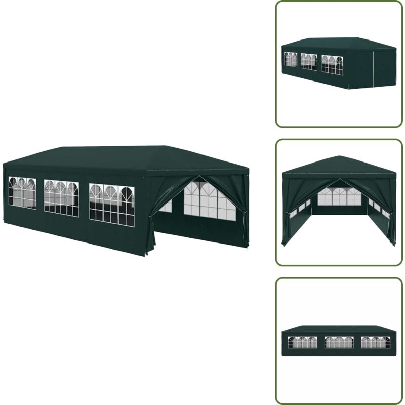 Partyzelt 3x9 m Grün - Gartenzelt - Partyzelt - Outdoor Zelt - Pavillon - Grillplatzüberdachung
