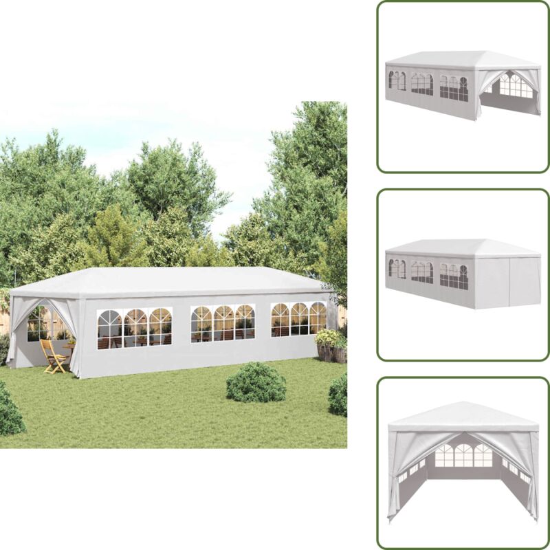 Partyzelt 3x9 m Weiß - Gartenzelt - Partyzelt - Outdoor Zelt - Pavillon - Festzelt